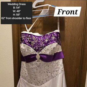White and Purple Wedding Dress